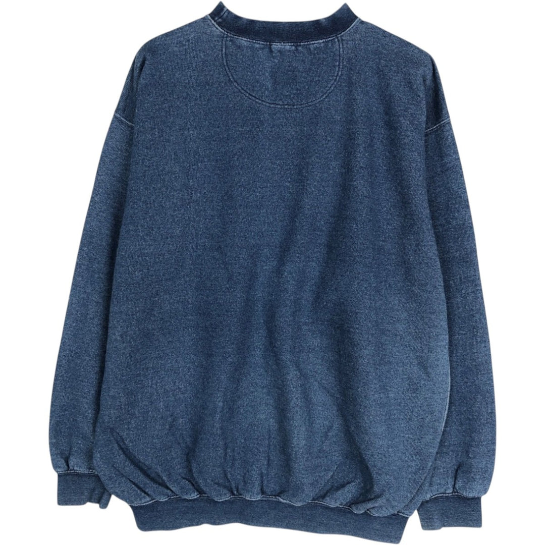 Levi's logo print high-neck sweatshirt, men's size M (approx.) cotton blue type Vintage Second Hand
