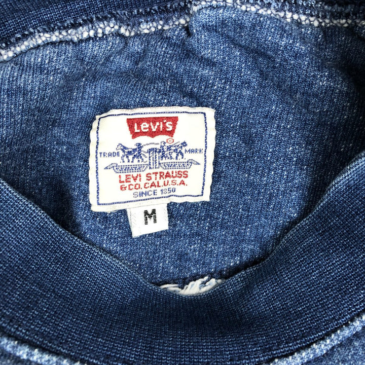 Levi's logo print high-neck sweatshirt, men's size M (approx.) cotton blue type Vintage Second Hand