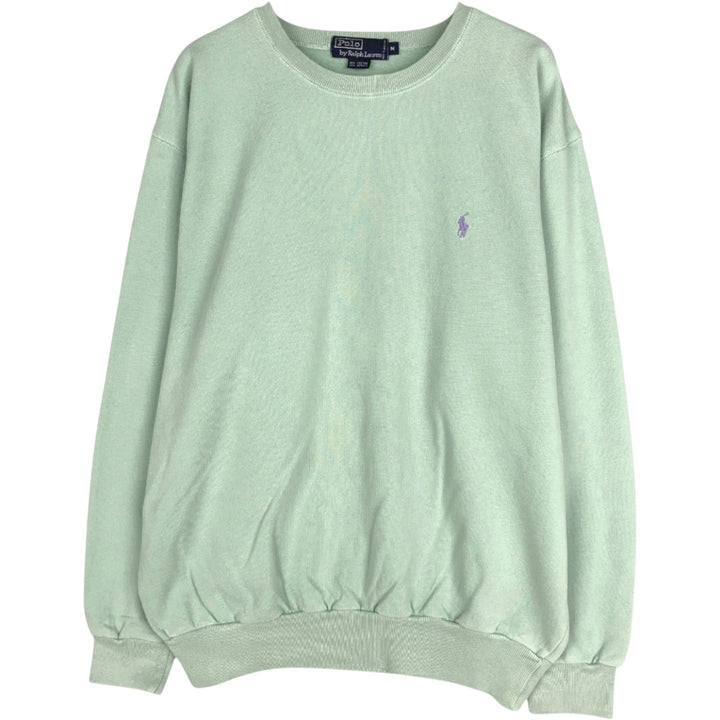 Ralph Lauren POLO by Ralph Lauren One Point Logo Sweatshirt Trainer Men's M size cotton Mint green Vintage Second Hand