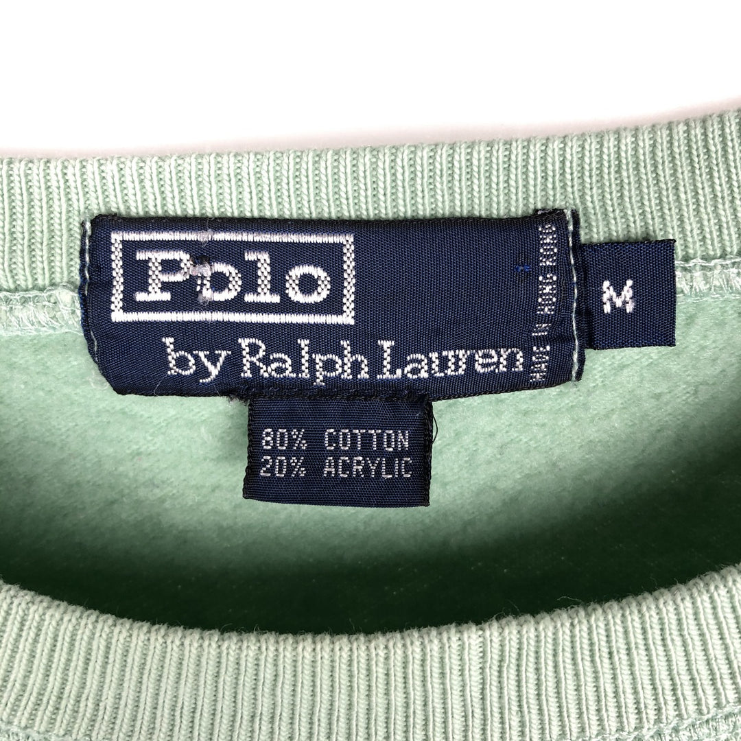 Ralph Lauren POLO by Ralph Lauren One Point Logo Sweatshirt Trainer Men's M size cotton Mint green Vintage Second Hand