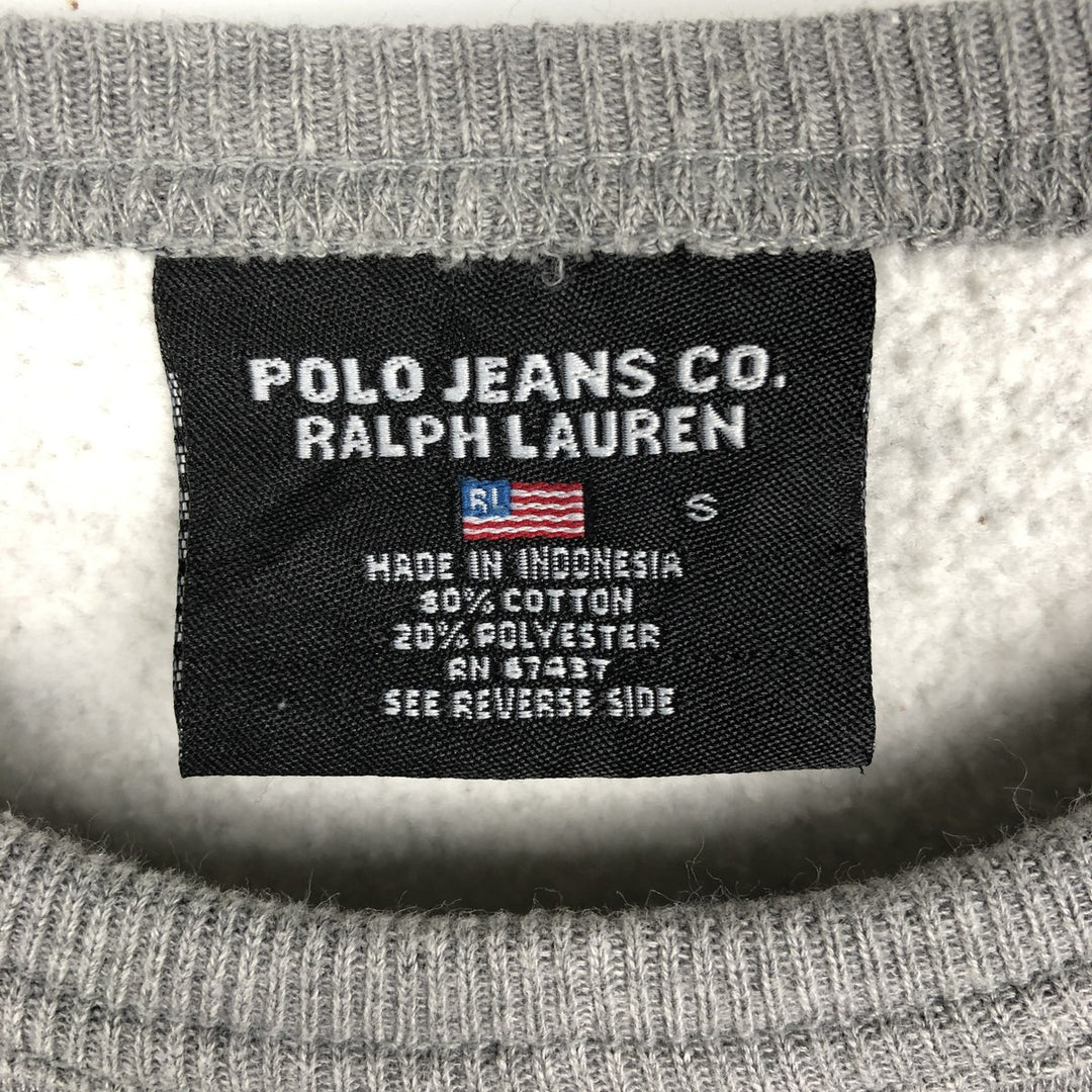 2000'S Ralph Lauren POLO JEANS COMPANY RALPH LAUREN Logo Sweatshirt (Men's Size S) cotton gray type Vintage Second Hand