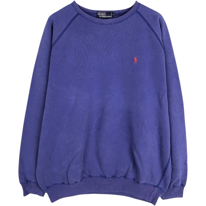 Ralph Lauren POLO by Ralph Lauren One Point Logo Sweatshirt Trainer Men's XL cotton blue type Vintage Second Hand