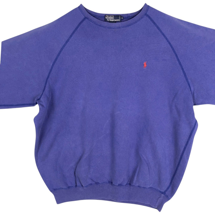 Ralph Lauren POLO by Ralph Lauren One Point Logo Sweatshirt Trainer Men's XL cotton blue type Vintage Second Hand