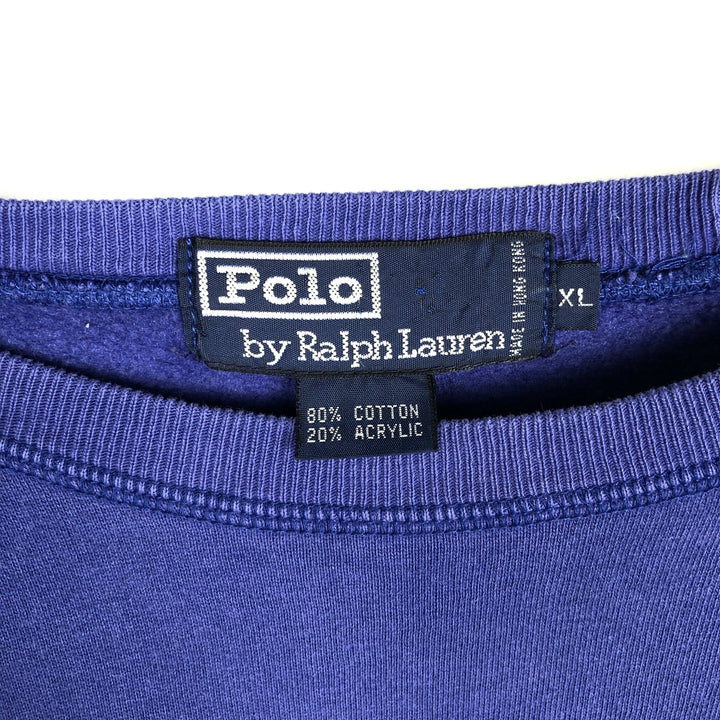 Ralph Lauren POLO by Ralph Lauren One Point Logo Sweatshirt Trainer Men's XL cotton blue type Vintage Second Hand