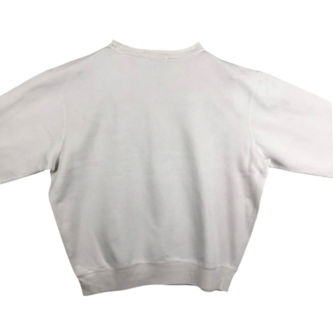 Ralph Lauren POLO by Ralph Lauren One Point Logo Sweatshirt Trainer Men's L size cotton white type Vintage Second Hand