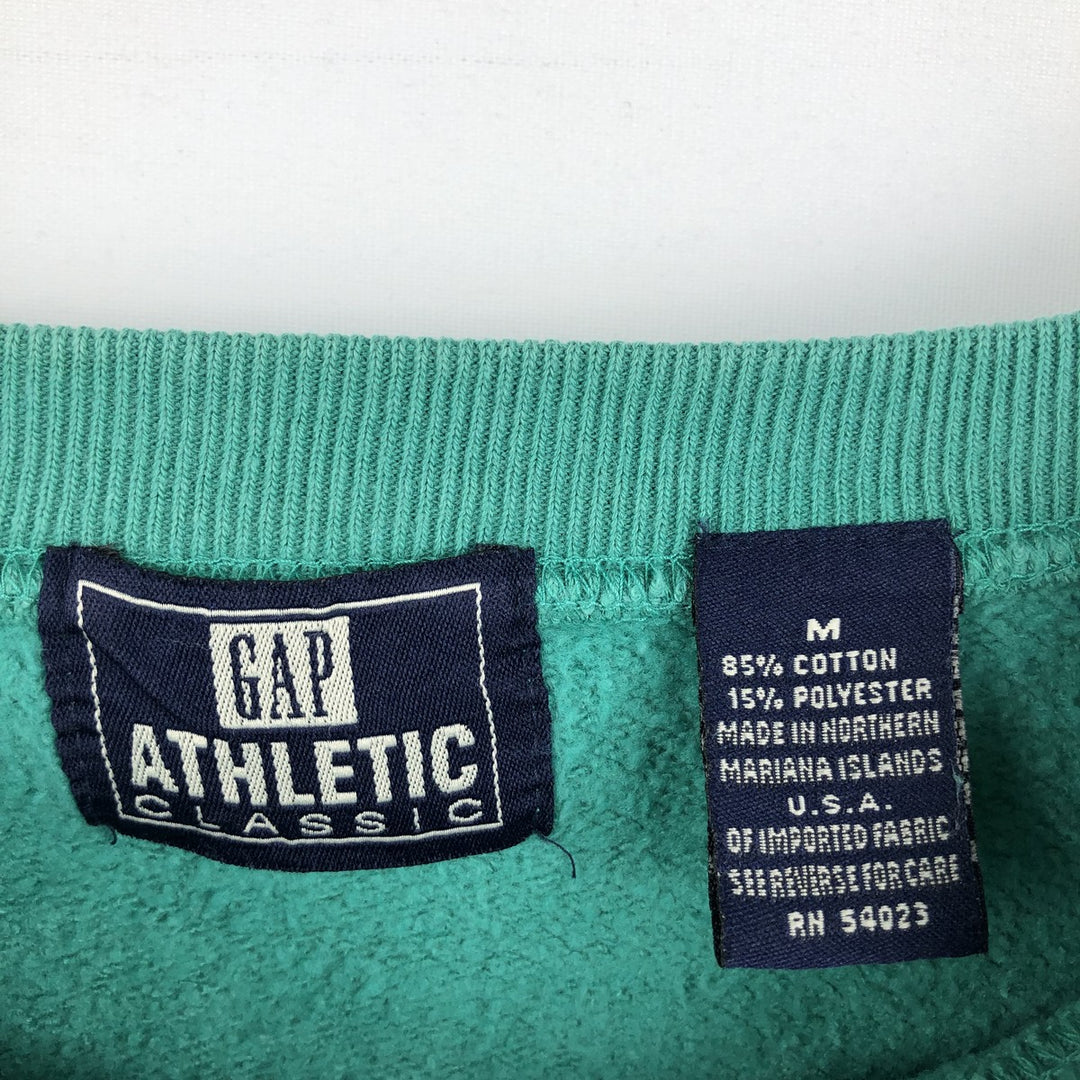90'S GAP ATHLETIC CLASSIC Plain Blank Sweatshirt, Men's Size M (approx.), Vintage cotton green type Vintage Second Hand
