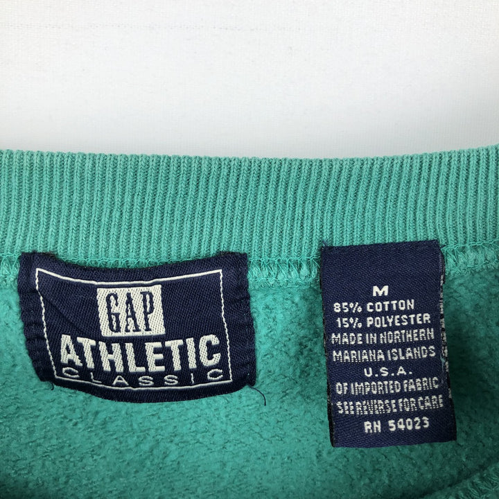 90'S GAP ATHLETIC CLASSIC Plain Blank Sweatshirt, Men's Size M (approx.), Vintage cotton green type Vintage Second Hand