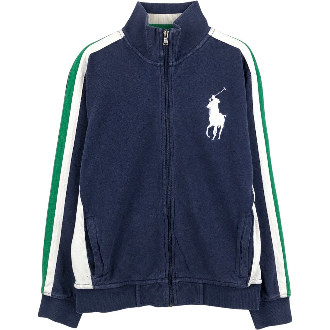 Ralph Lauren POLO by Ralph Lauren Big Pony Full-Zip Sweatshirt (Men's Size M) cotton navy blue type Vintage Second Hand