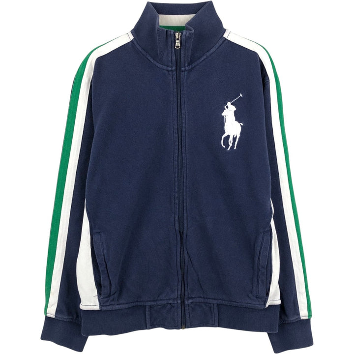 Ralph Lauren POLO by Ralph Lauren Big Pony Full-Zip Sweatshirt (Men's Size M) cotton navy blue type Vintage Second Hand