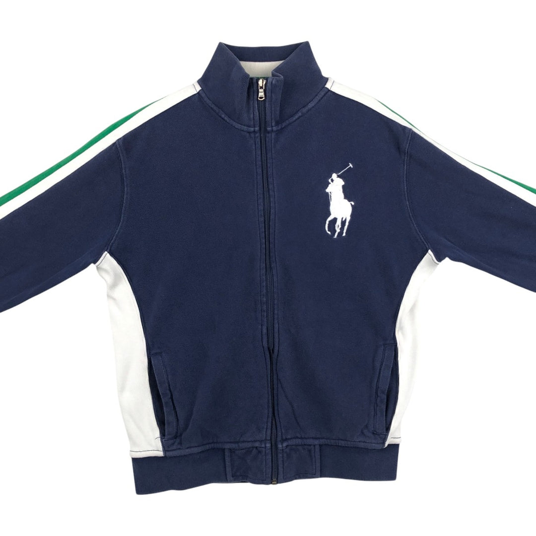 Ralph Lauren POLO by Ralph Lauren Big Pony Full-Zip Sweatshirt (Men's Size M) cotton navy blue type Vintage Second Hand