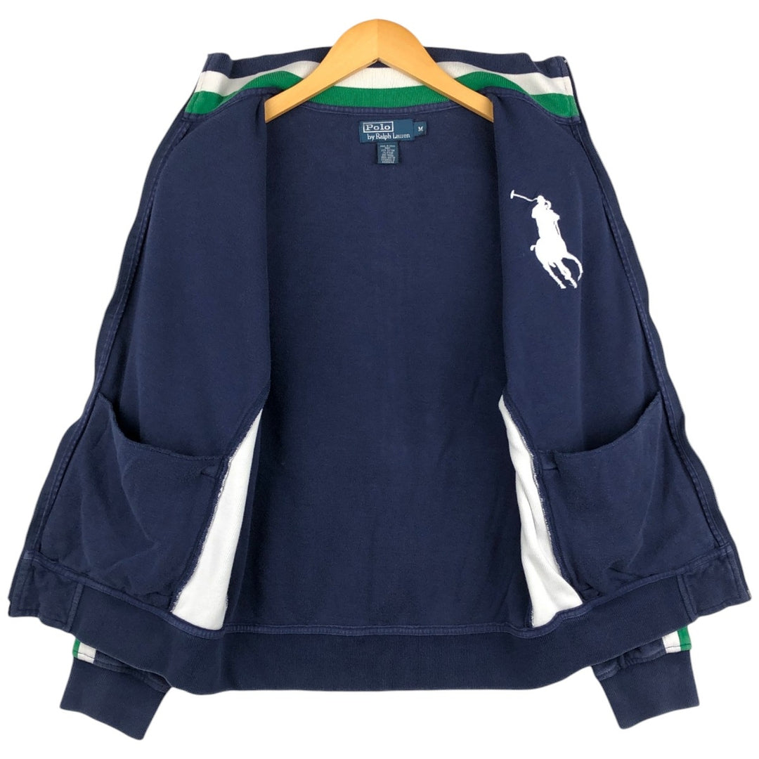 Ralph Lauren POLO by Ralph Lauren Big Pony Full-Zip Sweatshirt (Men's Size M) cotton navy blue type Vintage Second Hand