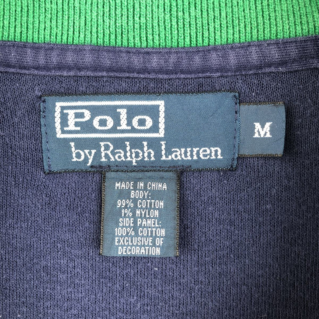 Ralph Lauren POLO by Ralph Lauren Big Pony Full-Zip Sweatshirt (Men's Size M) cotton navy blue type Vintage Second Hand