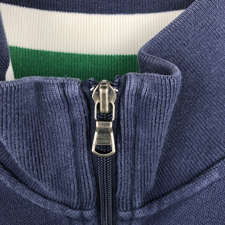 Ralph Lauren POLO by Ralph Lauren Big Pony Full-Zip Sweatshirt (Men's Size M) cotton navy blue type Vintage Second Hand