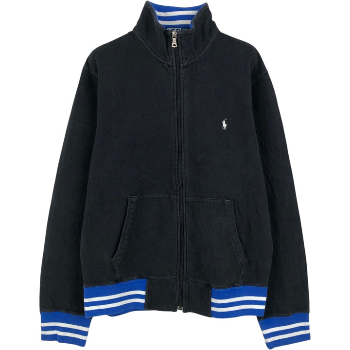 Ralph Lauren POLO by Ralph Lauren full zip sweatshirt, men's size L cotton black type Vintage Second Hand