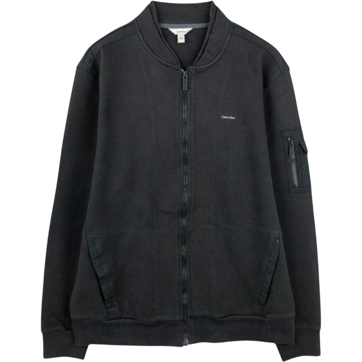 Calvin Klein full-zip sweatshirt, men's size L cotton black type Vintage Second Hand