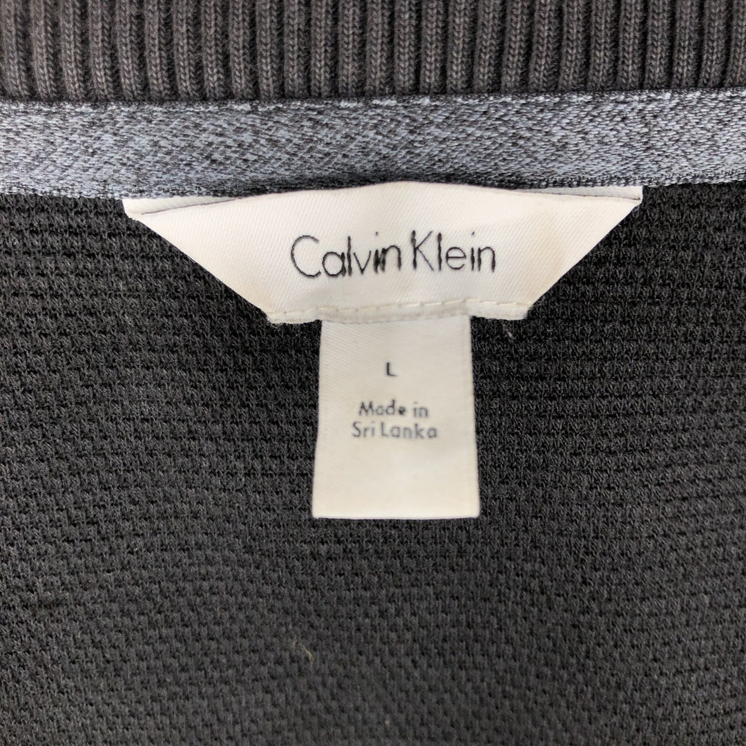 Calvin Klein full-zip sweatshirt, men's size L cotton black type Vintage Second Hand