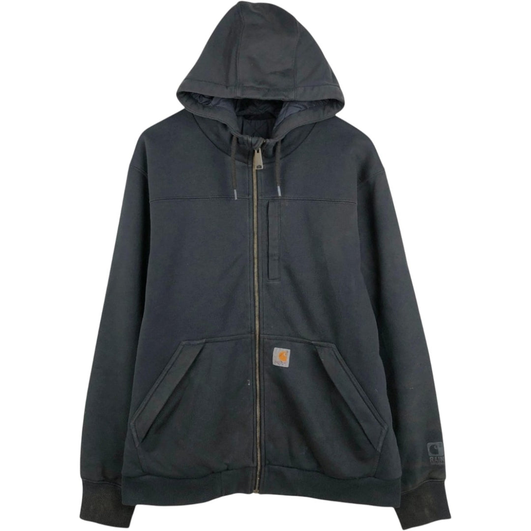 Carhartt RAIN DEFENDER Padded Sweat Full-Zip Hoodie, Men's Size L (approx.) cotton black type Vintage Second Hand