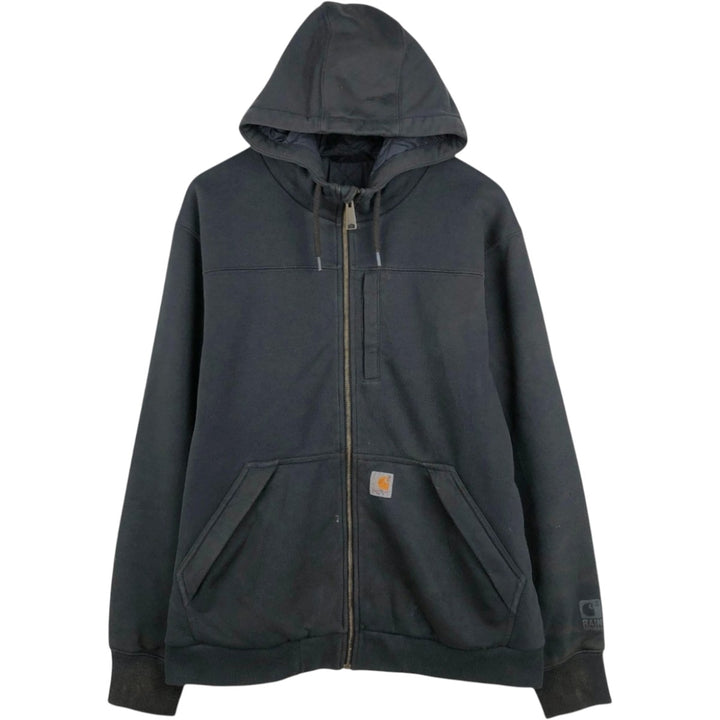 Carhartt RAIN DEFENDER Padded Sweat Full-Zip Hoodie, Men's Size L (approx.) cotton black type Vintage Second Hand