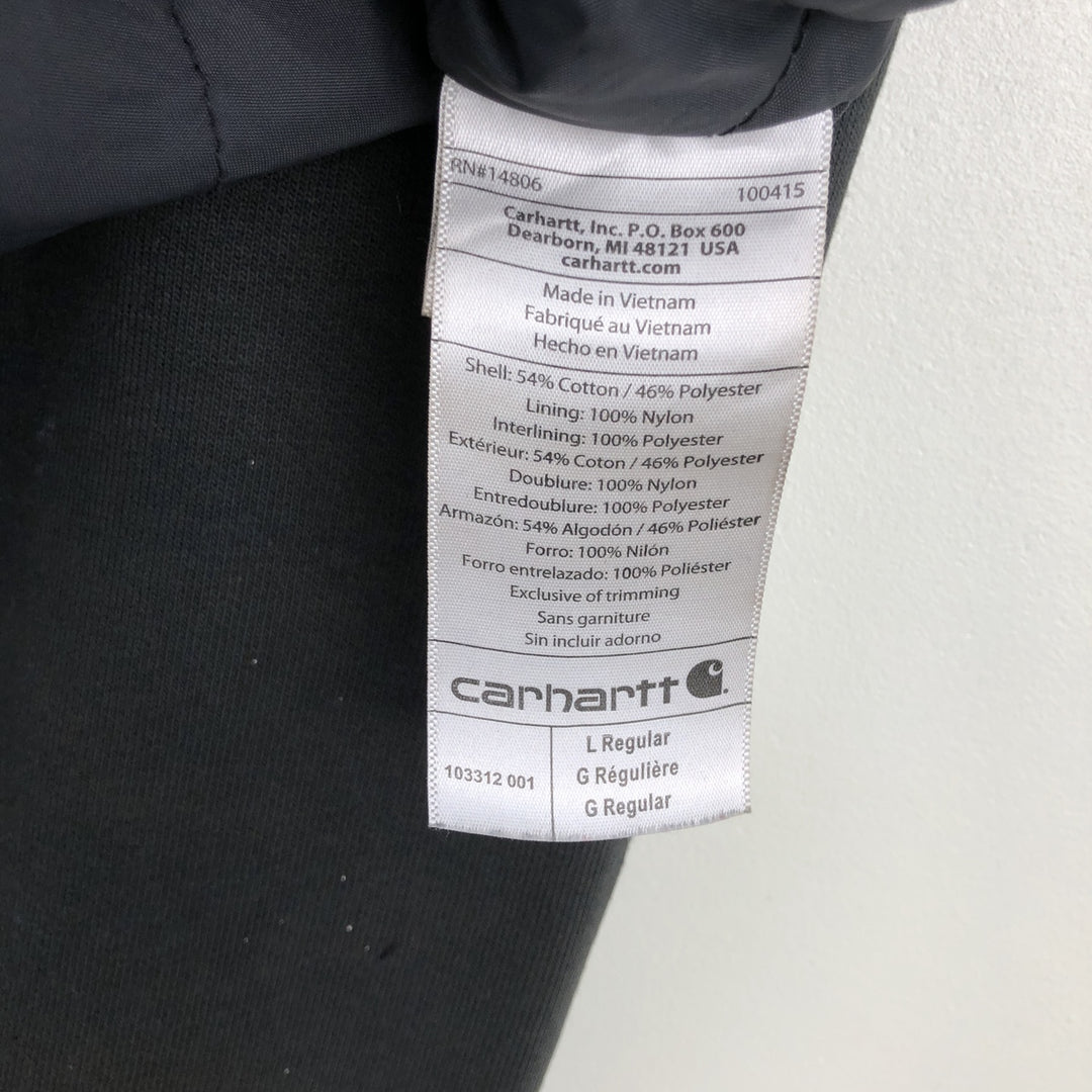 Carhartt RAIN DEFENDER Padded Sweat Full-Zip Hoodie, Men's Size L (approx.) cotton black type Vintage Second Hand