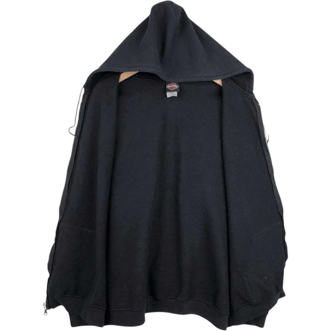 Harley-Davidson Motorcycle Sweat Full-Zip Hoodie, Men's Size XL (approx.) cotton black type Vintage Second Hand