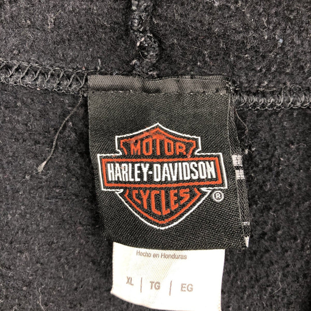 Harley-Davidson Motorcycle Sweat Full-Zip Hoodie, Men's Size XL (approx.) cotton black type Vintage Second Hand