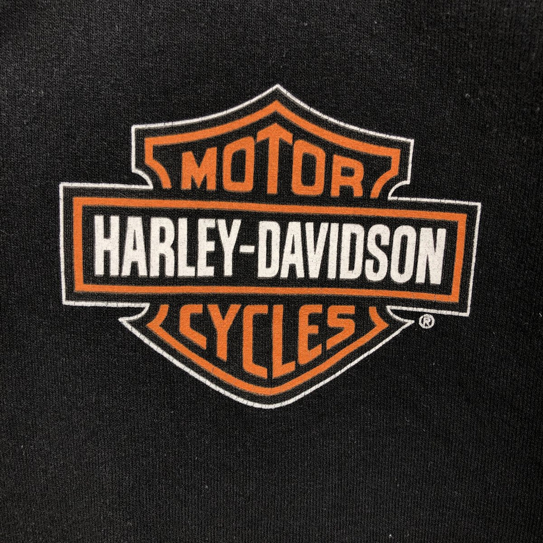 Harley-Davidson Motorcycle Sweat Full-Zip Hoodie, Men's Size XL (approx.) cotton black type Vintage Second Hand