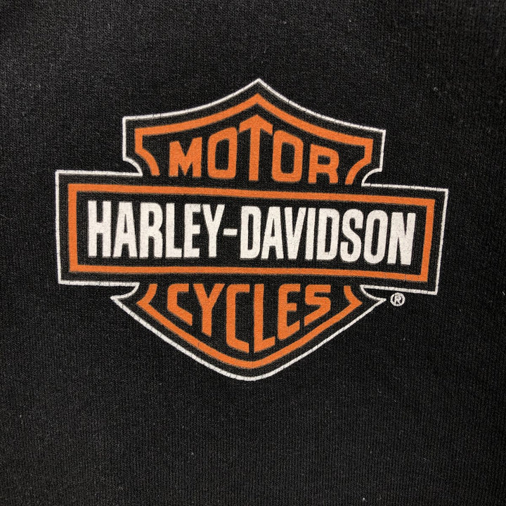 Harley-Davidson Motorcycle Sweat Full-Zip Hoodie, Men's Size XL (approx.) cotton black type Vintage Second Hand
