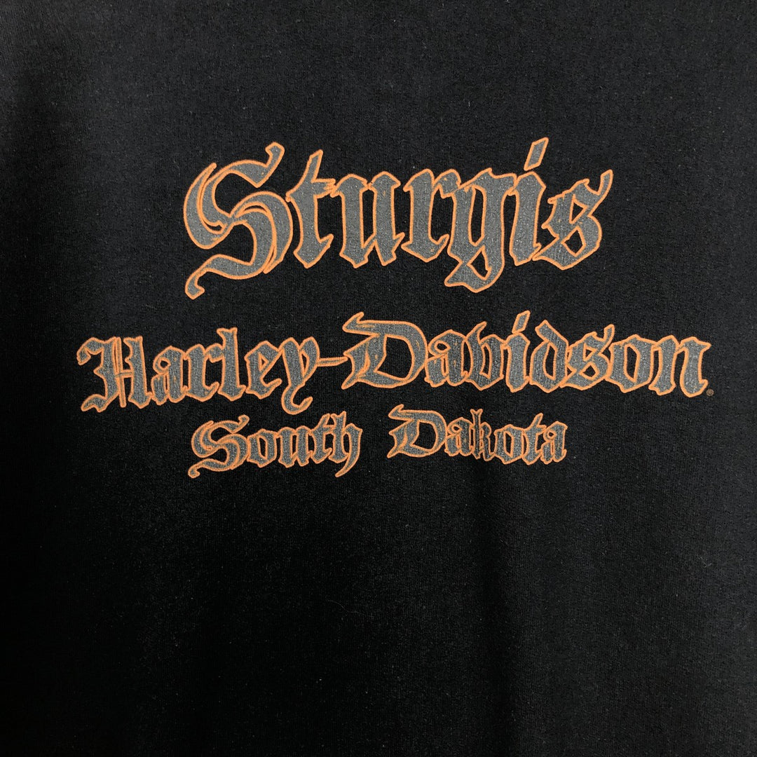 Harley-Davidson Motorcycle Sweat Full-Zip Hoodie, Men's Size XL (approx.) cotton black type Vintage Second Hand