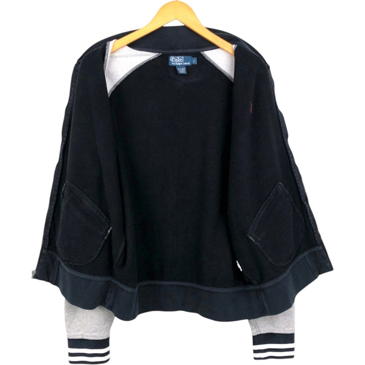 Ralph Lauren POLO by Ralph Lauren full zip sweatshirt, men's size L cotton black type Vintage Second Hand