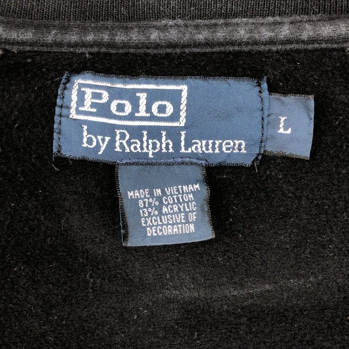 Ralph Lauren POLO by Ralph Lauren full zip sweatshirt, men's size L cotton black type Vintage Second Hand