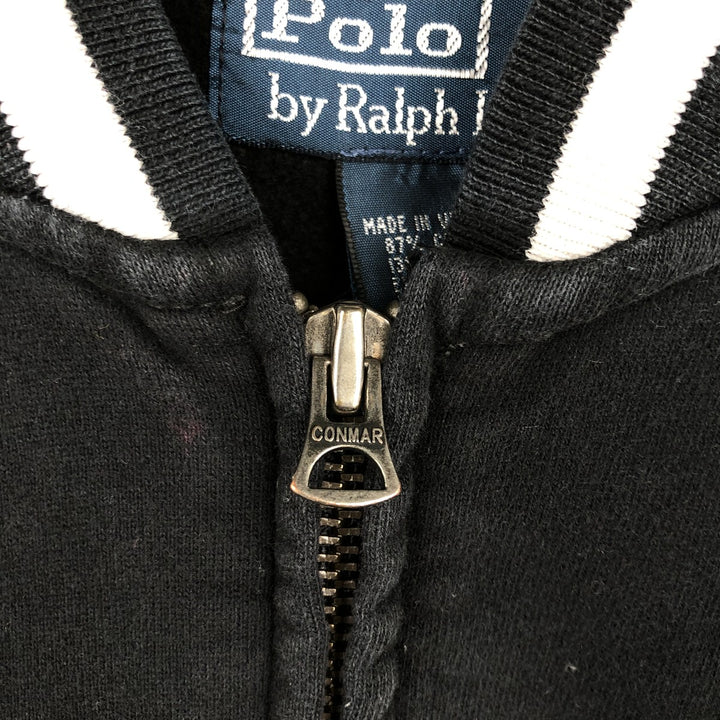 Ralph Lauren POLO by Ralph Lauren full zip sweatshirt, men's size L cotton black type Vintage Second Hand
