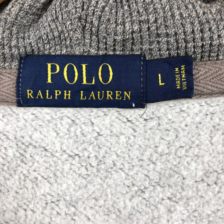 Ralph Lauren POLO RALPH LAUREN Sweat Full Zip Hoodie Men's L size cotton Charcoal Vintage Second Hand