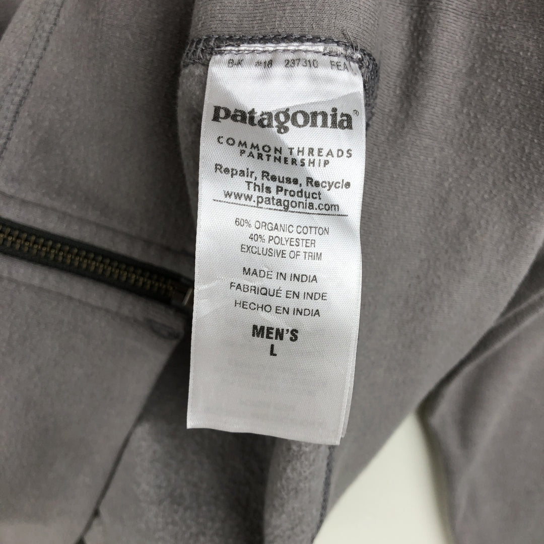 Patagonia ORGANIC COTTON 52280SP16 Full-Zip Sweatshirt Hoodie (Men's Size L) cotton gray type Vintage Second Hand