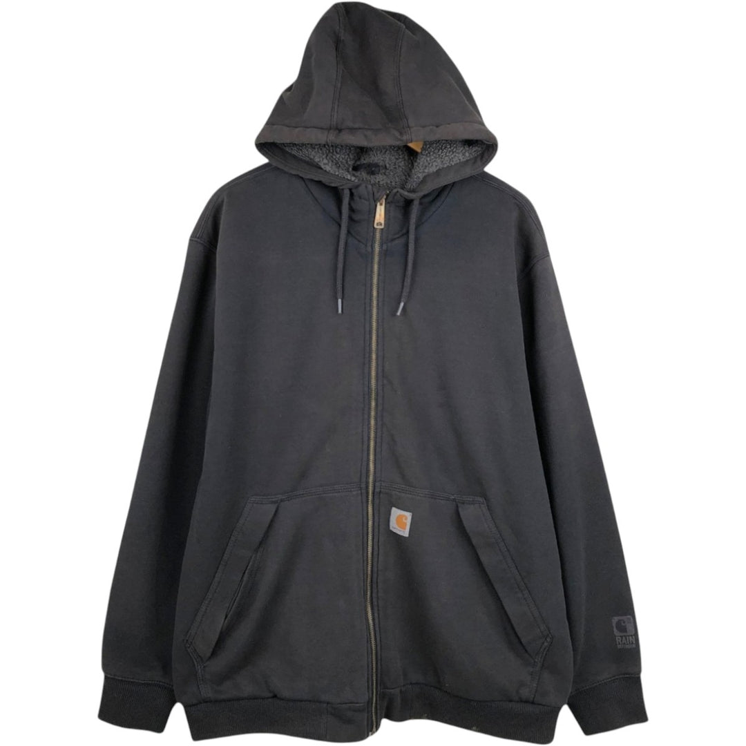 Carhartt Sweat Full Zip Hoodie Men's XL cotton black type Vintage Second Hand