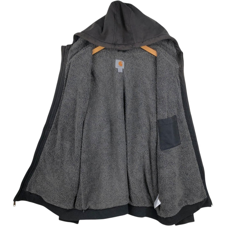 Carhartt Sweat Full Zip Hoodie Men's XL cotton black type Vintage Second Hand