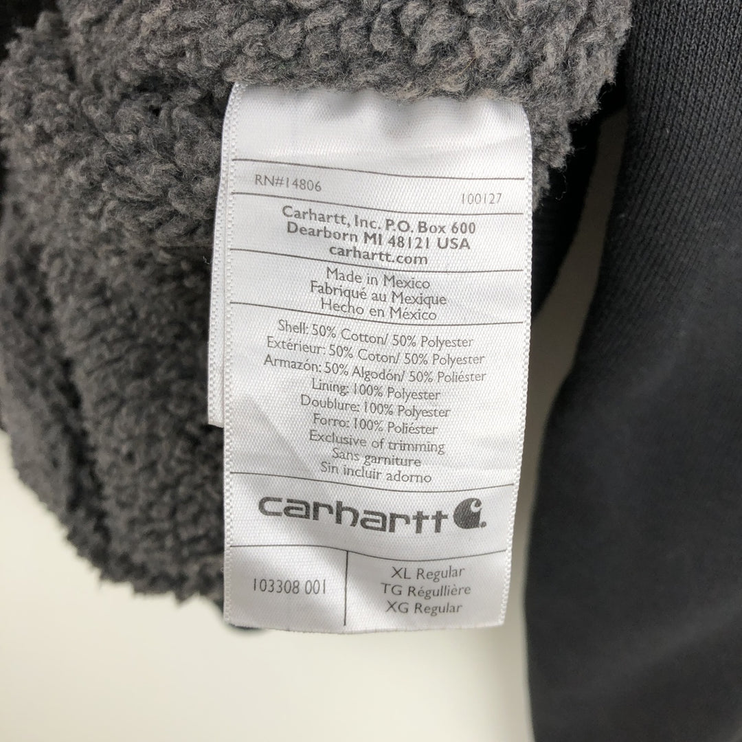 Carhartt Sweat Full Zip Hoodie Men's XL cotton black type Vintage Second Hand