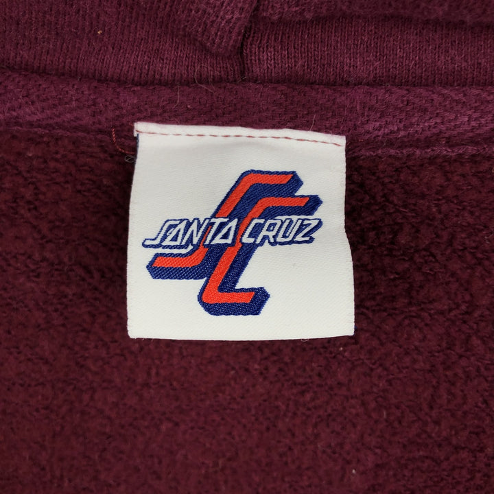 Santa Cruz SANTA CRUZ Sweatshirt Full Zip Hoodie, Men's XL unclear wine-red Vintage Second Hand