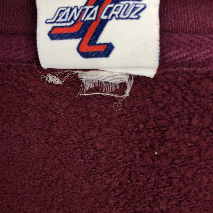 Santa Cruz SANTA CRUZ Sweatshirt Full Zip Hoodie, Men's XL unclear wine-red Vintage Second Hand
