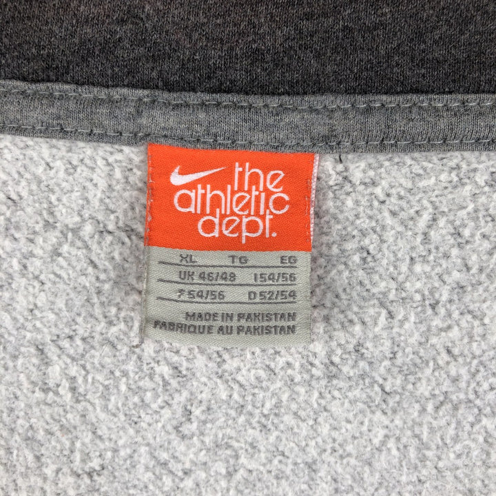 2000'S Nike THE ATHLETIC DEPT Full-Zip Sweatshirt (Men's Size XL) cotton Charcoal Vintage Second Hand