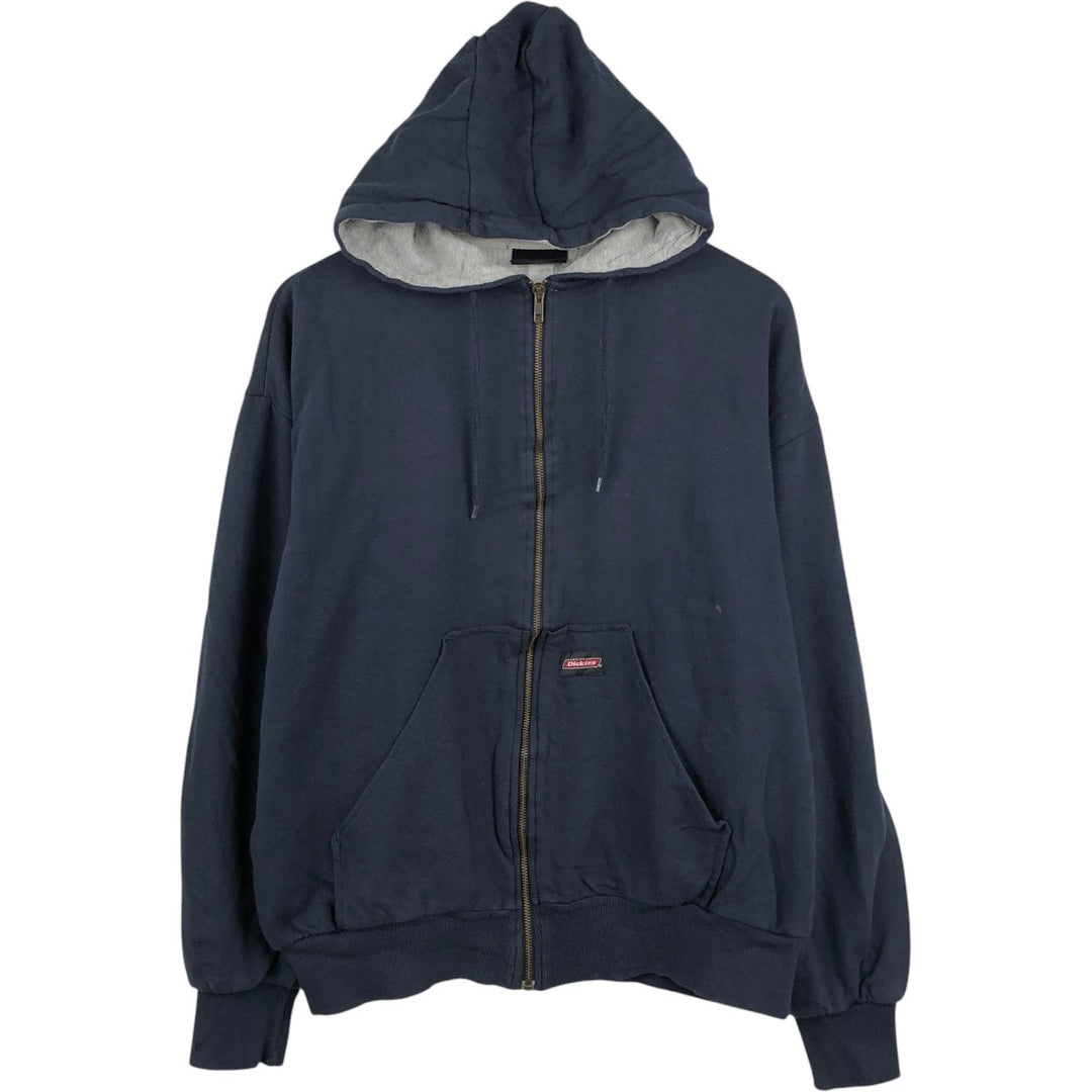 Dickies Sweat Full Zip Hoodie Men's L size unclear navy blue type Vintage Second Hand
