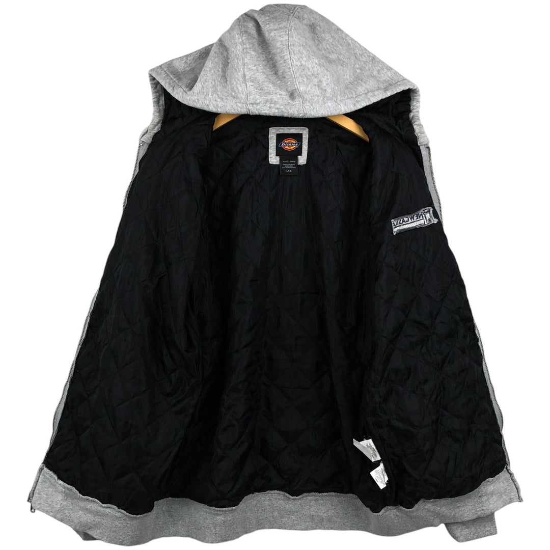 Dickies Padded Advertising Sweat Full-Zip Hoodie, Men's Size L (approx.) cotton gray type Vintage Second Hand