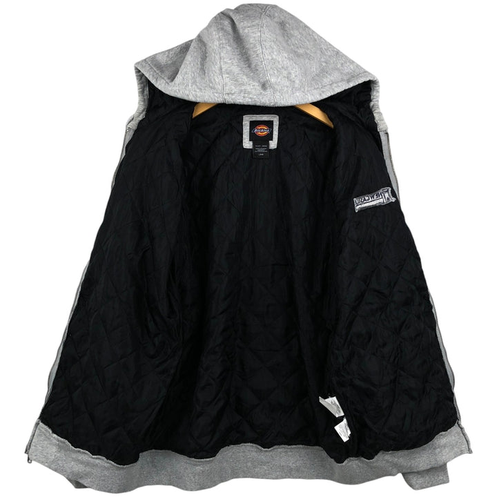 Dickies Padded Advertising Sweat Full-Zip Hoodie, Men's Size L (approx.) cotton gray type Vintage Second Hand