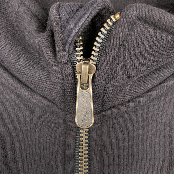 Carhartt full zip sweatshirt, men's XL size cotton black type Vintage Second Hand