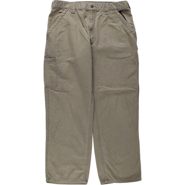 Carhartt Dungaree Fit Duck Painter Pants, Men's, W35 equivalent cotton Khaki type brown Vintage Second Hand