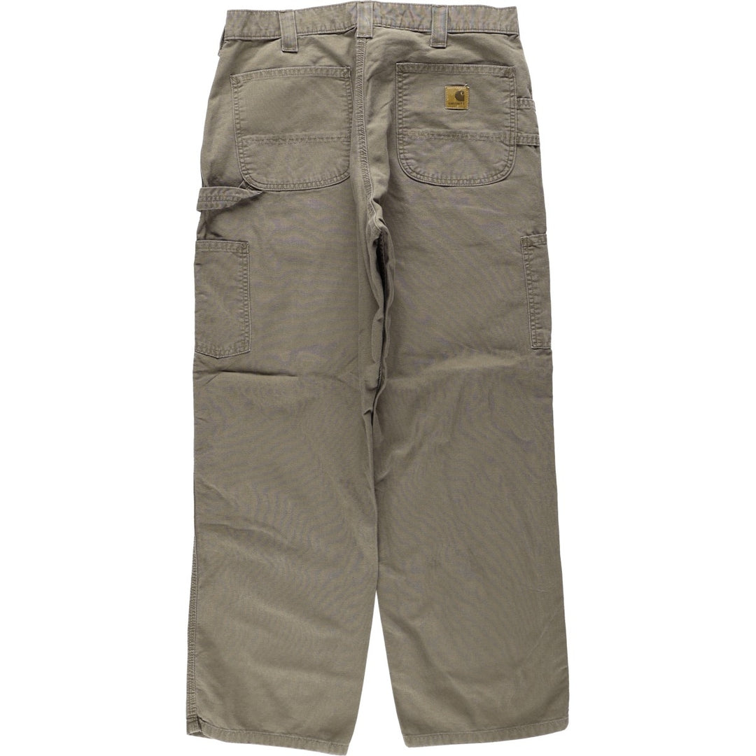 Carhartt Dungaree Fit Duck Painter Pants, Men's, W35 equivalent cotton Khaki type brown Vintage Second Hand