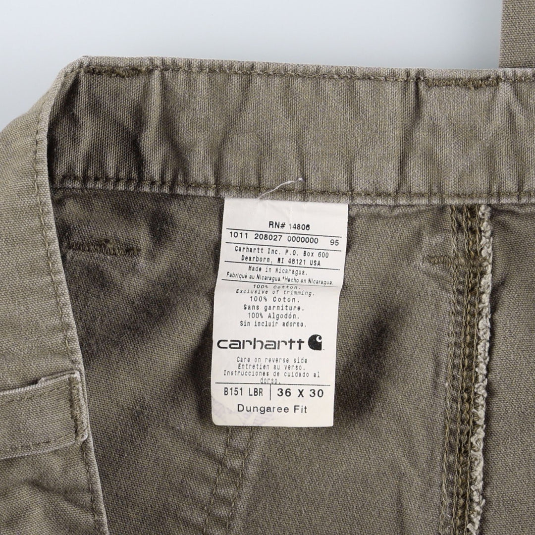 Carhartt Dungaree Fit Duck Painter Pants, Men's, W35 equivalent cotton Khaki type brown Vintage Second Hand