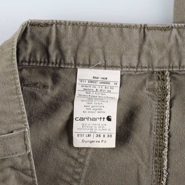 Carhartt Dungaree Fit Duck Painter Pants, Men's, W35 equivalent cotton Khaki type brown Vintage Second Hand