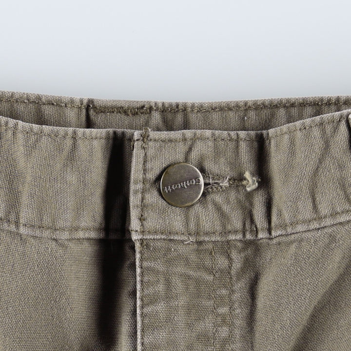 Carhartt Dungaree Fit Duck Painter Pants, Men's, W35 equivalent cotton Khaki type brown Vintage Second Hand