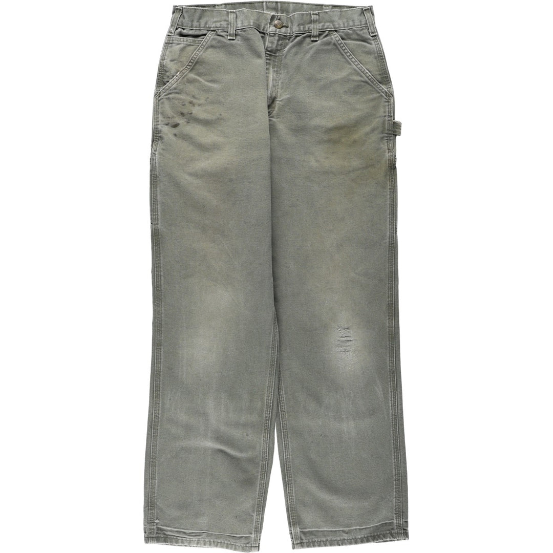 Carhartt Original Dungaree Fit Duck Painter Pants, Men's, W33 equivalent cotton Khaki type sage green Vintage Second Hand