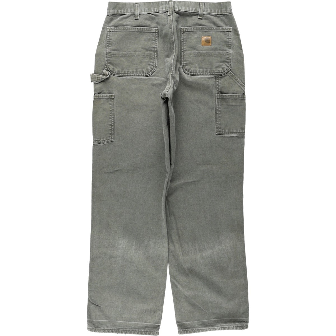 Carhartt Original Dungaree Fit Duck Painter Pants, Men's, W33 equivalent cotton Khaki type sage green Vintage Second Hand